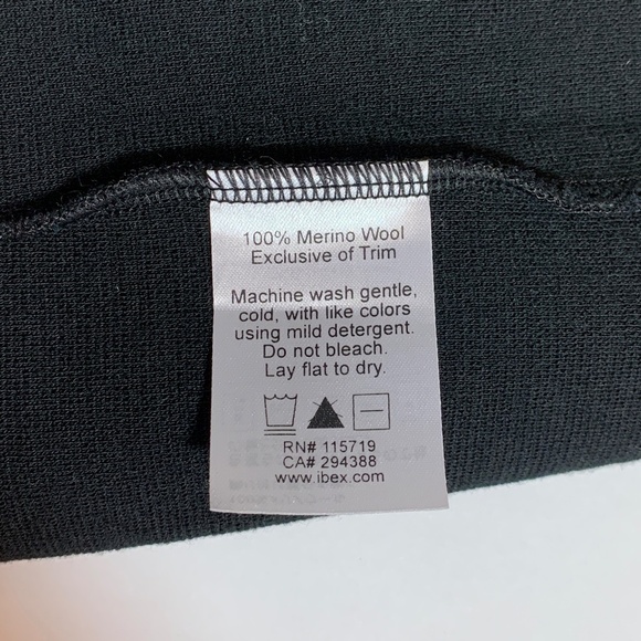 Ibex Full Zip Hi Collar 100% Merino N Zealand Wool Tight Knit Cardigan Blk Sz S - Picture 9 of 10